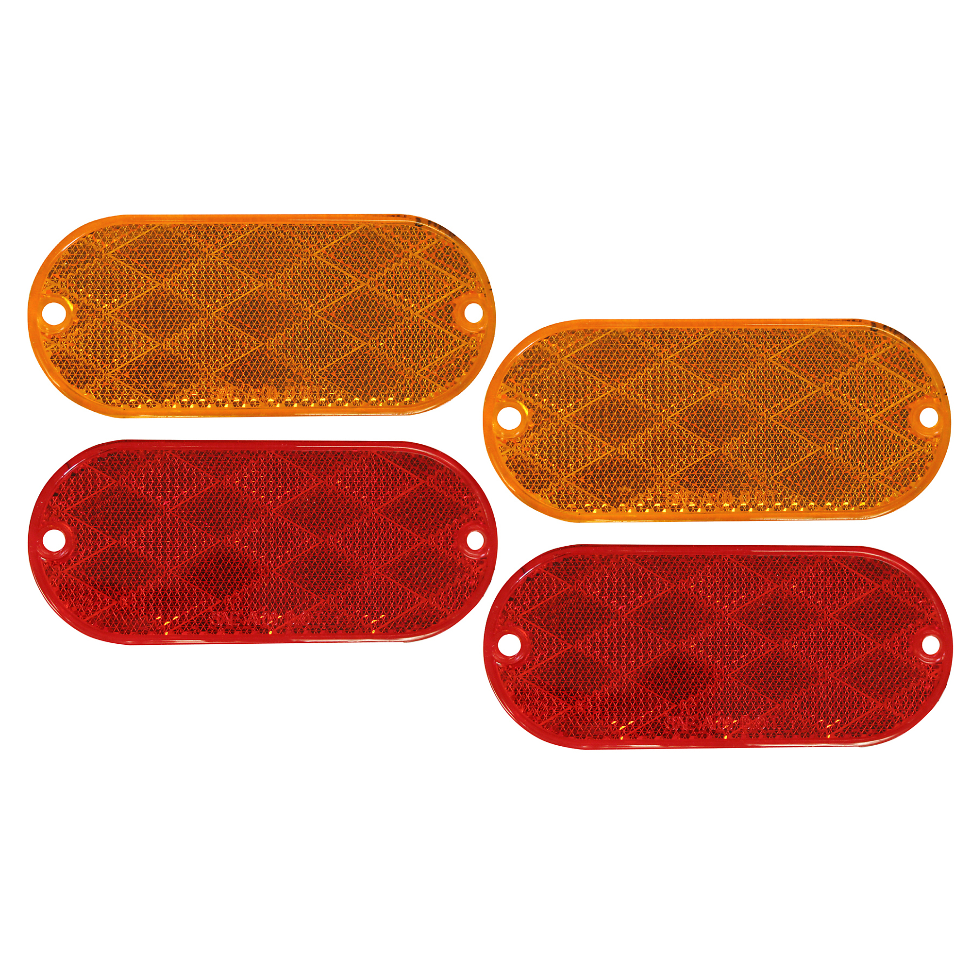 2RED 2YLW OBLONG ADHESIVE/SCREW MNT REFLECTOR SET